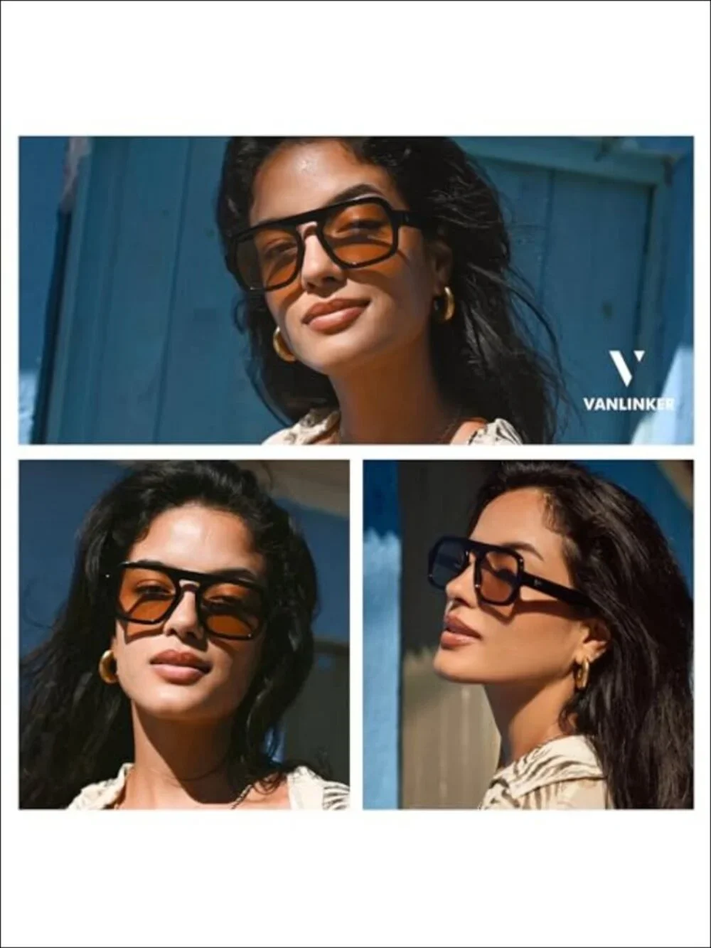 Retro Square Aviator Sunglasses UV400 Oversized Full Frame